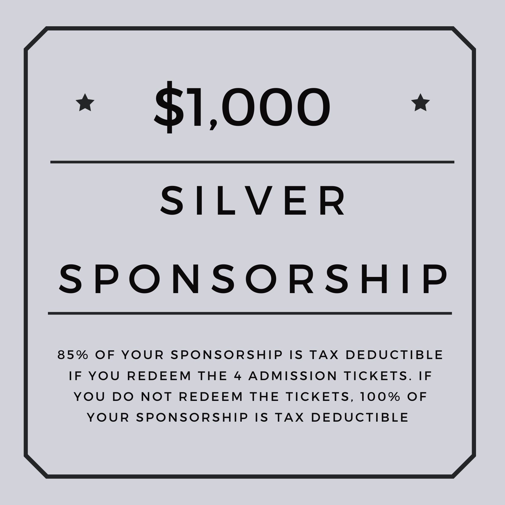 Silver Sponsorship Level ($1,000)