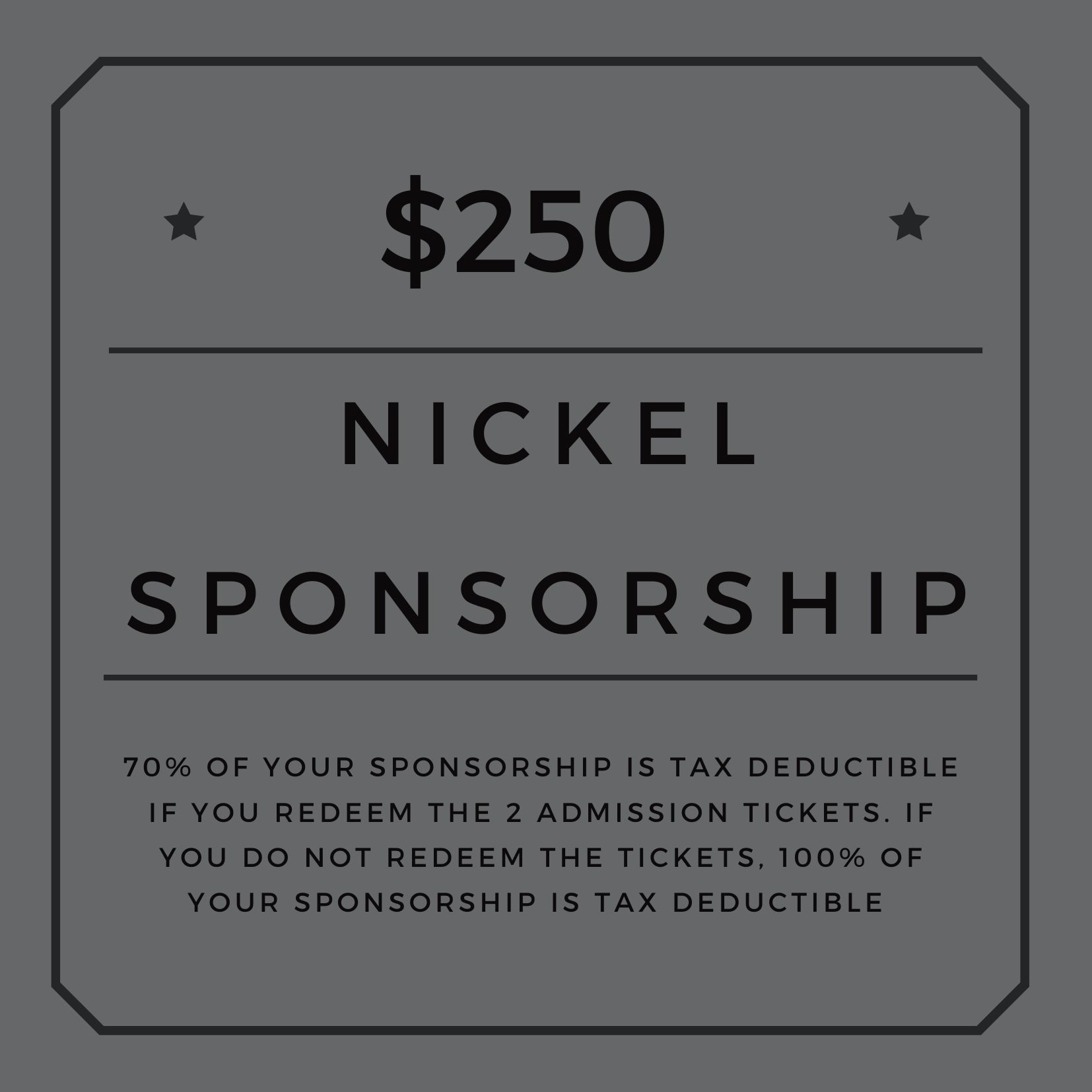 Nickel Sponsorship Level ($250)